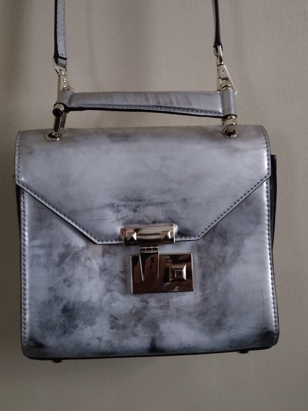 Rebecca Minkoff Silver Metallic Top-Handle Satchel